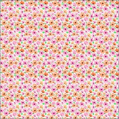 Illustration Seamless watercolor Pattern with Orange pink flower