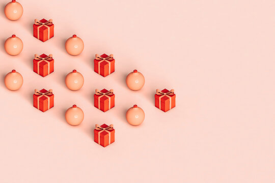 rectangle of christmas gifts and decorations