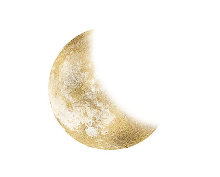 Half Yellow Sphere Moon Graphic On Transparent Background