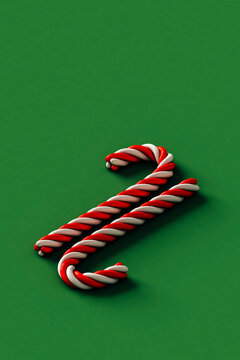 two red and white candy cane