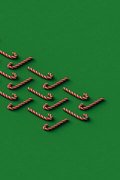 many red and white candy cane