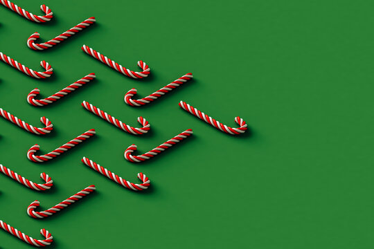 triangle from red and white candy cane