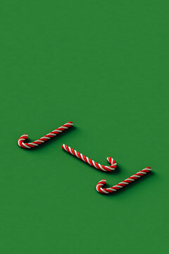three red and white candy cane
