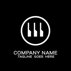 logo template three lines inside a circle.