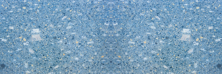 Wall terrazzo texture gray blue of stone granite black white background marble surface pattern sandstone small have mixed sand tile background.