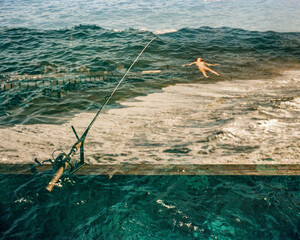 Teenager in the ocean