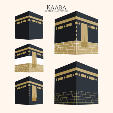 set collection of kaaba vector illustration