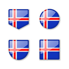 Flags of Iceland - glossy collection.