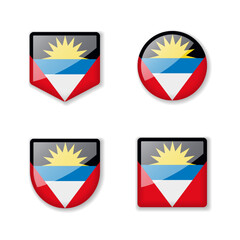 Flags of Antigua and Barbuda - glossy collection.