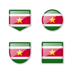 Fototapeta premium Flags of Suriname - glossy collection.