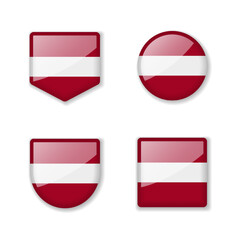 Obraz premium Flags of Latvia - glossy collection.
