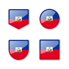 Fototapeta premium Flags of Haiti - glossy collection.