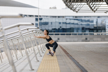 sporty woman preparing to training  