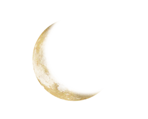 Quarter yellow sphere moon graphic on transparent background
