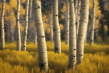 This is a 3D illustration of pando aspen grove in Utah, Clonal Colony.