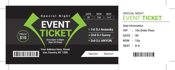 Event Ticket Vector Template 93