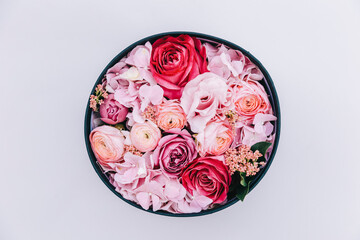 bouquet of roses, rose in basket