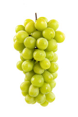 bunch of fresh green Shine Muscat grape isolated on white background