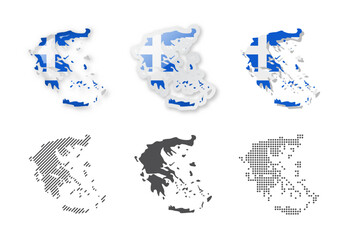 Obraz premium Greece - Maps Collection. Six maps of different designs.