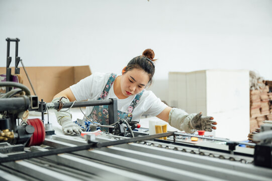 Female employer in printing industry