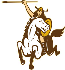 Valkyrie Riding Horse Retro