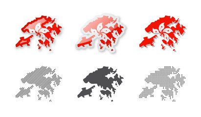 Hong Kong - Maps Collection. Six maps of different designs.