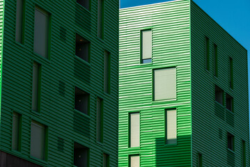 Colorful houses in suburbs