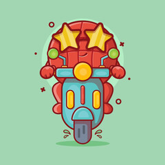 cool basketball ball character mascot riding scooter isolated cartoon in flat style design