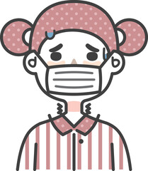 child sick cold sore throat wear mask