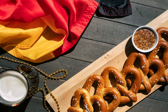 Pretzels, Beer And German Flag