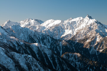 Fototapeta na wymiar 燕岳山頂からの展望