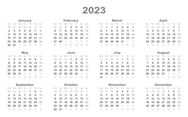 Calendar year 2023 is used to prepare financial planning.