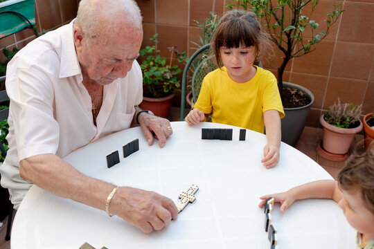 Family time playing board games