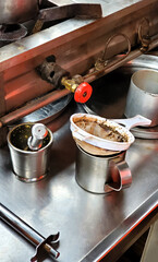 view of Indian street food tea shop