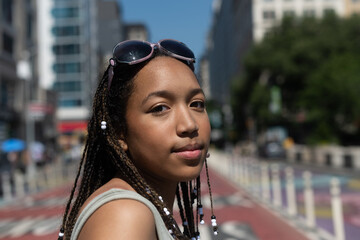 Closeup of teenager looking at camera