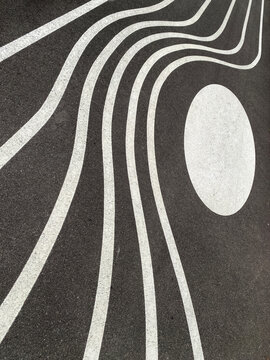 Tarmac Road With Lines And Circle
