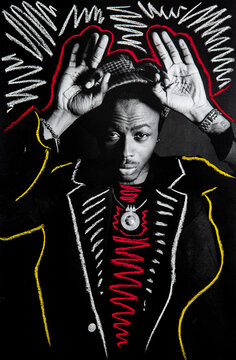 Cool mixed media mans portrait