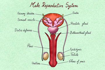 Male reproductive system illustration