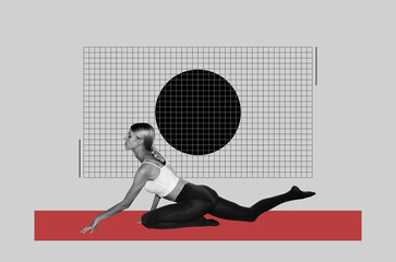 Digital collage with young woman