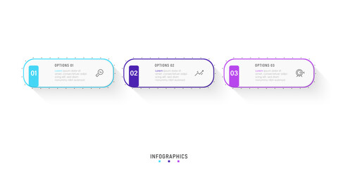 Vector Infographic label design template with icons and 3 options or steps. Can be used for process diagram, presentations, workflow layout, banner, flow chart, info graph.