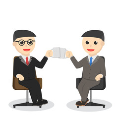 male businessman coffee cheers design