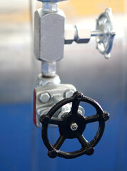 view of round handwheel in an industry