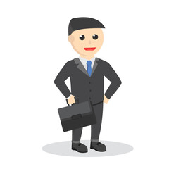 businessman hold a briefcase design