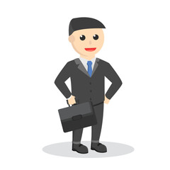 businessman hold a briefcase design