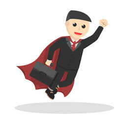 businessman super flying to office