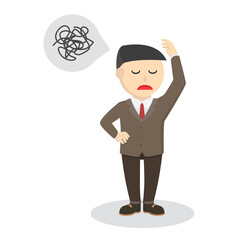 male businessman tangled thoughts design