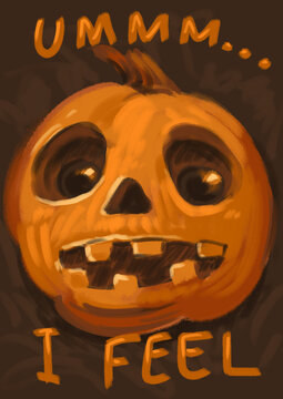 Halloween carved pumpkin