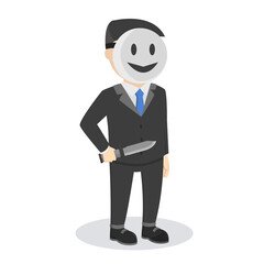 businessman mysterious man hold knife