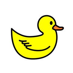 Simple And Clean Yellow Duck Vector Illustration