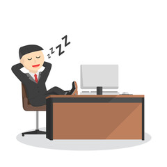 businessman sleeping at work design